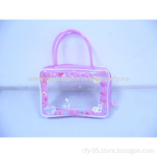 Clear PVC Toiletry Bag with Silkscreen, UV Offset Printing, EN71 Mark